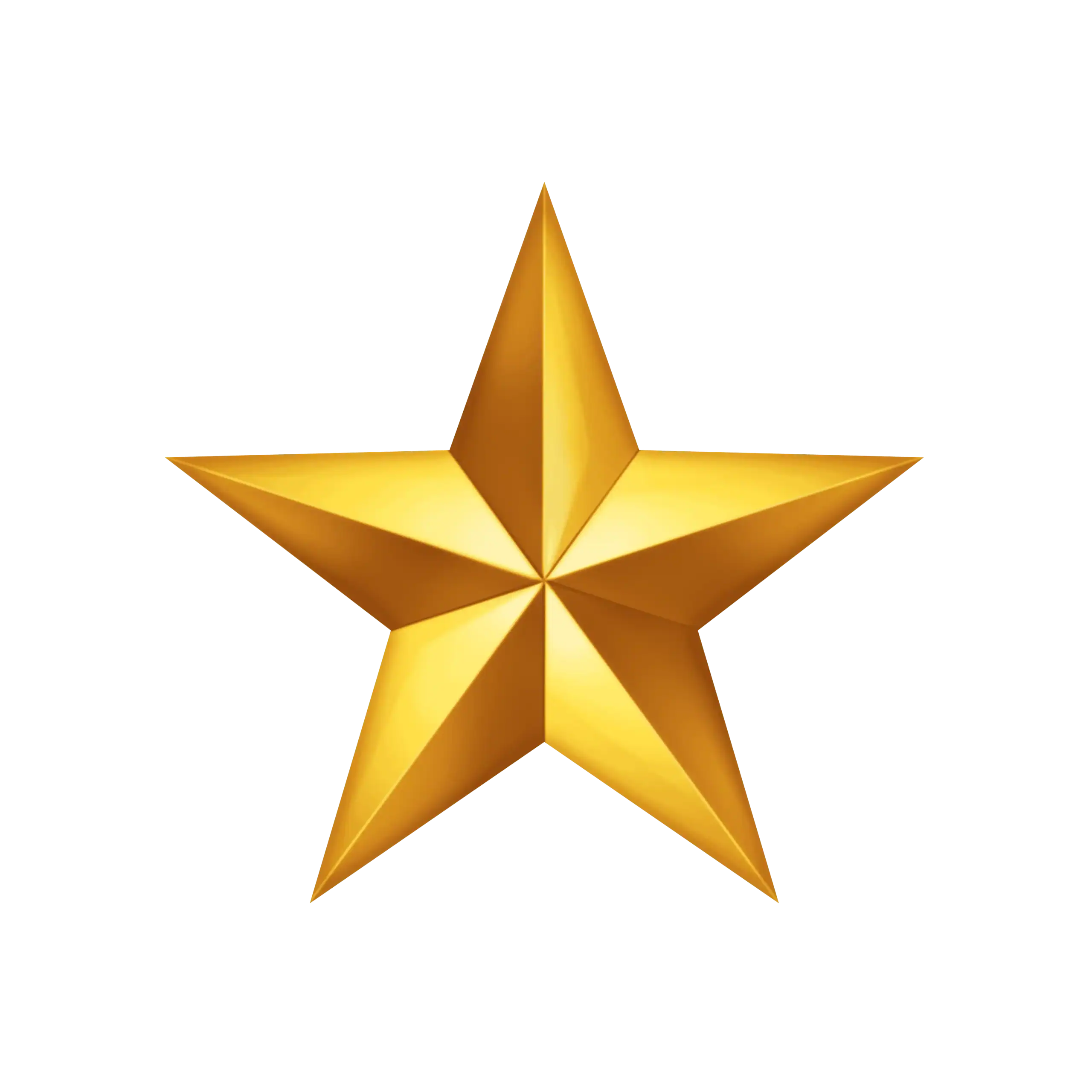 Golden star icon representing excellence and achievement.
